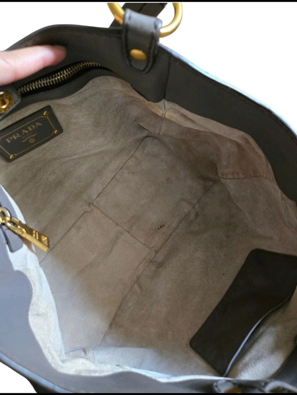 Prada Dark Brown Leather Shoulder Bag with Gold Hardware - Picture 8 of 9
